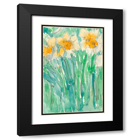 Daffodils Stems I Black Modern Wood Framed Art Print with Double Matting by Dixon, Samuel