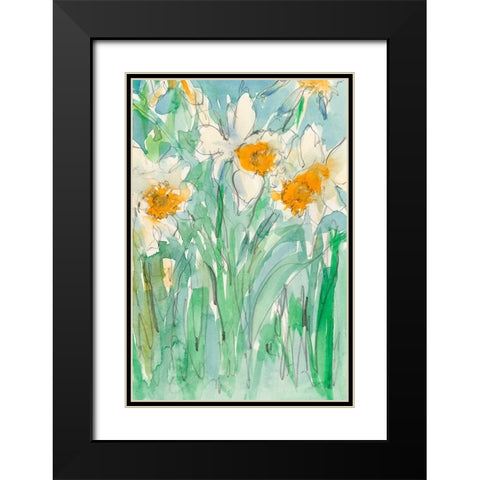 Daffodils Stems II Black Modern Wood Framed Art Print with Double Matting by Dixon, Samuel