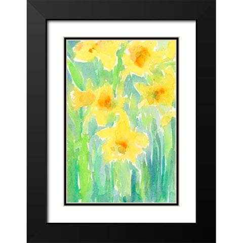 Daffodils I Black Modern Wood Framed Art Print with Double Matting by Dixon, Samuel