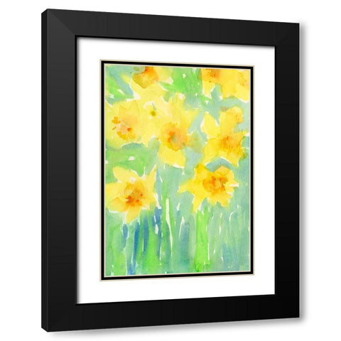 Daffodils II Black Modern Wood Framed Art Print with Double Matting by Dixon, Samuel