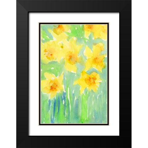 Daffodils II Black Modern Wood Framed Art Print with Double Matting by Dixon, Samuel