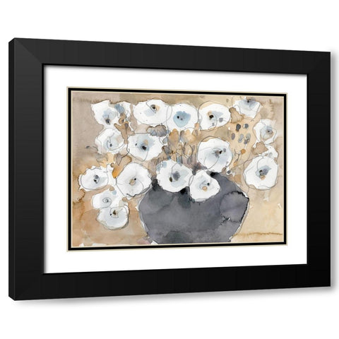 Another White Blossom I Black Modern Wood Framed Art Print with Double Matting by Dixon, Samuel