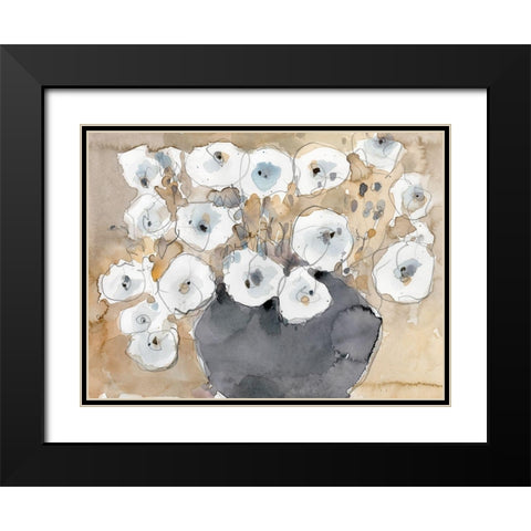 Another White Blossom I Black Modern Wood Framed Art Print with Double Matting by Dixon, Samuel