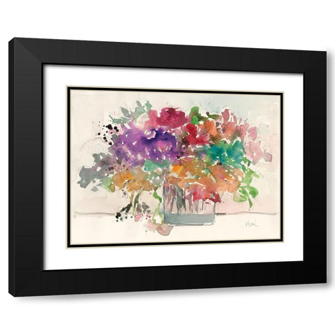 Mix Flowers I Black Modern Wood Framed Art Print with Double Matting by Dixon, Samuel