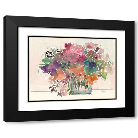 Mix Flowers II Black Modern Wood Framed Art Print with Double Matting by Dixon, Samuel
