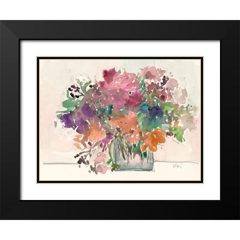 Mix Flowers II Black Modern Wood Framed Art Print with Double Matting by Dixon, Samuel
