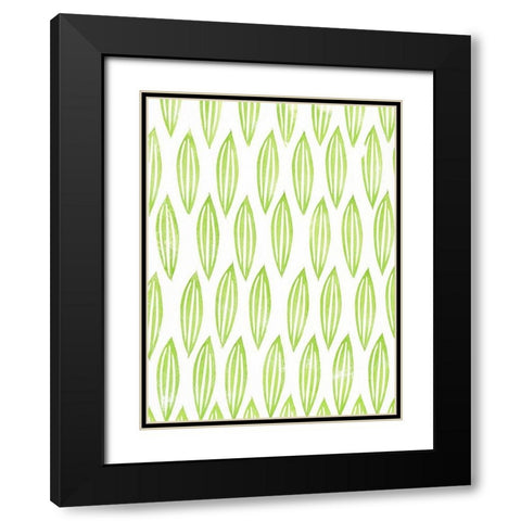 Lino Leaf III Black Modern Wood Framed Art Print with Double Matting by Moore, Regina