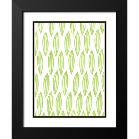 Lino Leaf III Black Modern Wood Framed Art Print with Double Matting by Moore, Regina