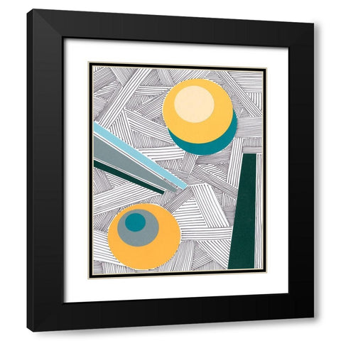 Lines and Shapes II Black Modern Wood Framed Art Print with Double Matting by Moore, Regina