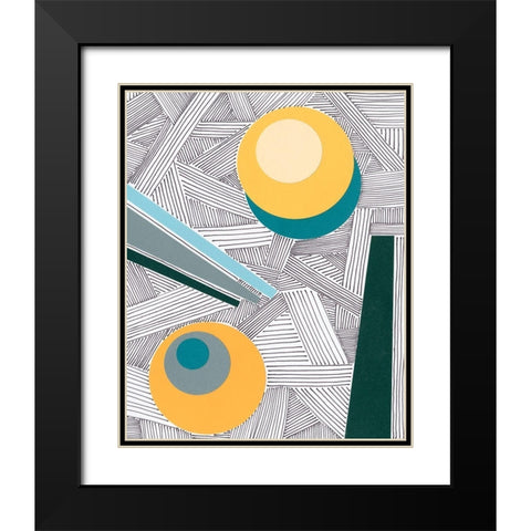 Lines and Shapes II Black Modern Wood Framed Art Print with Double Matting by Moore, Regina