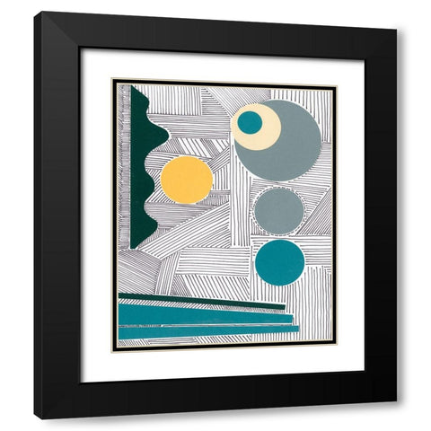 Lines and Shapes III Black Modern Wood Framed Art Print with Double Matting by Moore, Regina