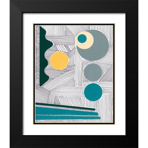 Lines and Shapes III Black Modern Wood Framed Art Print with Double Matting by Moore, Regina
