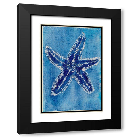 Cerulean Shells III Black Modern Wood Framed Art Print with Double Matting by Moore, Regina