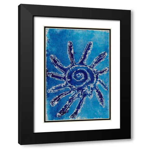 Cerulean Shells V Black Modern Wood Framed Art Print with Double Matting by Moore, Regina
