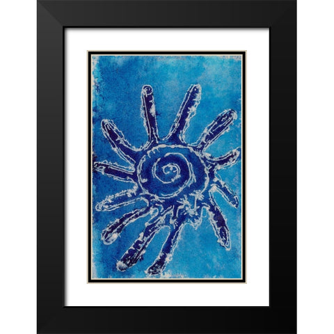 Cerulean Shells V Black Modern Wood Framed Art Print with Double Matting by Moore, Regina