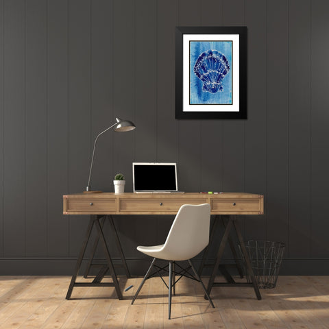 Cerulean Shells VI Black Modern Wood Framed Art Print with Double Matting by Moore, Regina