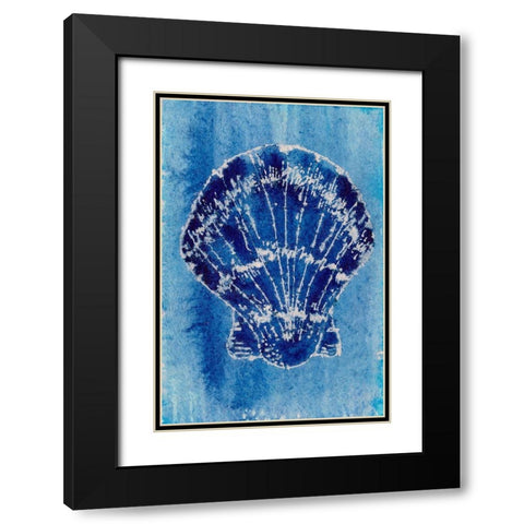 Cerulean Shells VI Black Modern Wood Framed Art Print with Double Matting by Moore, Regina