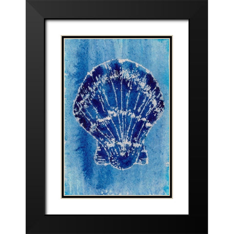 Cerulean Shells VI Black Modern Wood Framed Art Print with Double Matting by Moore, Regina