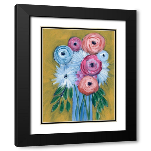 Fictitious Floral I Black Modern Wood Framed Art Print with Double Matting by Moore, Regina