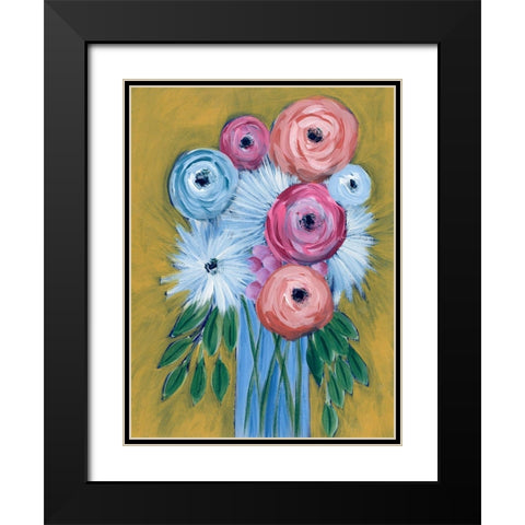 Fictitious Floral I Black Modern Wood Framed Art Print with Double Matting by Moore, Regina