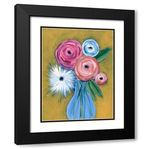 Fictitious Floral II Black Modern Wood Framed Art Print with Double Matting by Moore, Regina