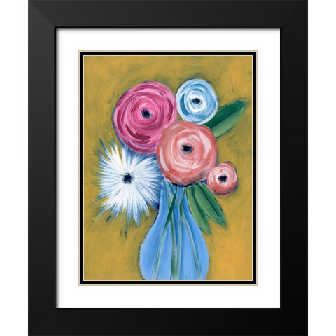 Fictitious Floral II Black Modern Wood Framed Art Print with Double Matting by Moore, Regina