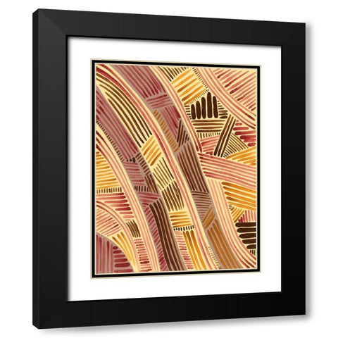 Bands of Pattern I Black Modern Wood Framed Art Print with Double Matting by Moore, Regina