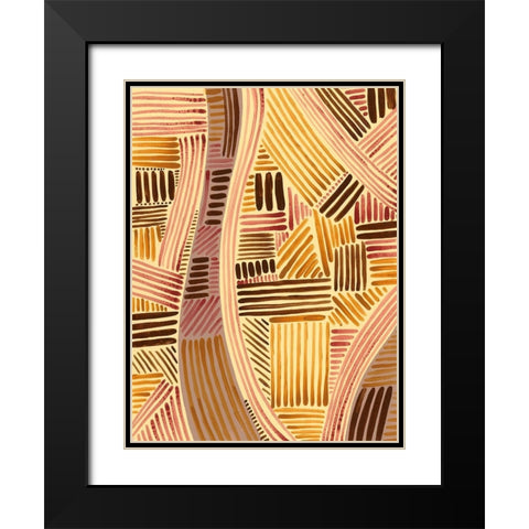 Bands of Pattern II Black Modern Wood Framed Art Print with Double Matting by Moore, Regina
