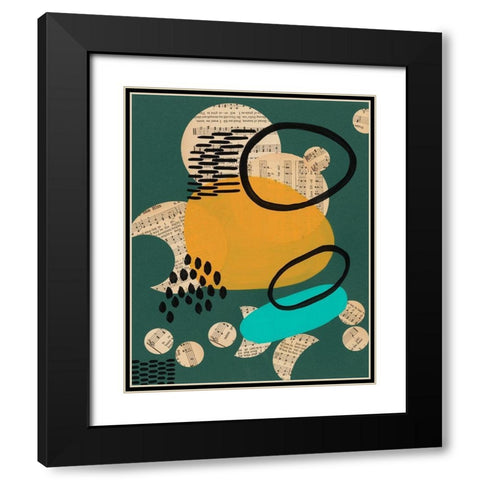 Contemporary Configuration II Black Modern Wood Framed Art Print with Double Matting by Moore, Regina