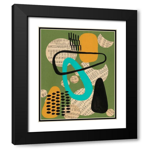 Contemporary Configuration III Black Modern Wood Framed Art Print with Double Matting by Moore, Regina