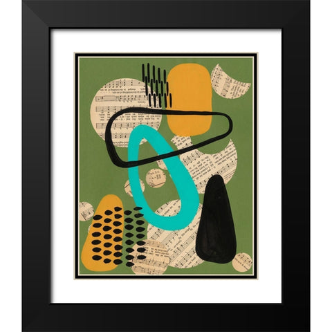 Contemporary Configuration III Black Modern Wood Framed Art Print with Double Matting by Moore, Regina