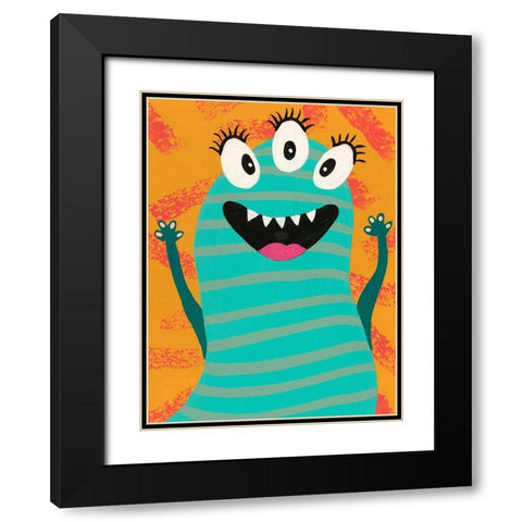 Happy Creatures V Black Modern Wood Framed Art Print with Double Matting by Moore, Regina
