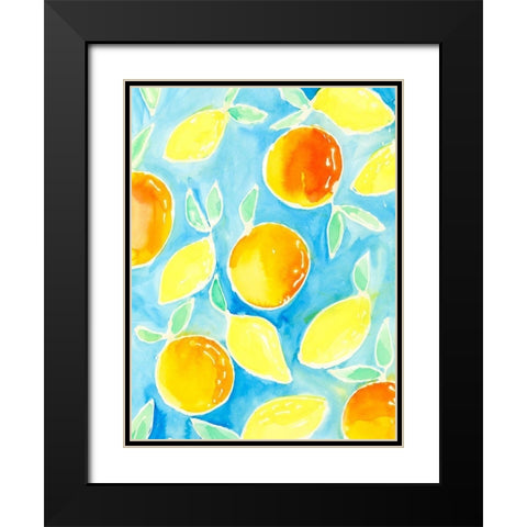 Summer Citrus II Black Modern Wood Framed Art Print with Double Matting by Moore, Regina
