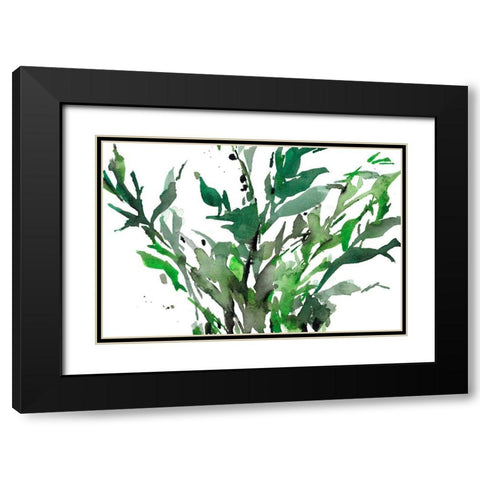 Just the Leaves II Black Modern Wood Framed Art Print with Double Matting by Dixon, Samuel