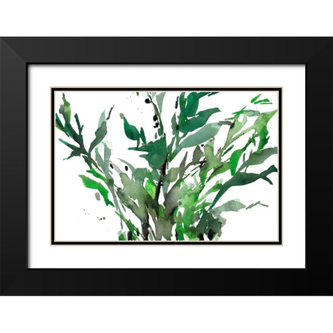 Just the Leaves II Black Modern Wood Framed Art Print with Double Matting by Dixon, Samuel