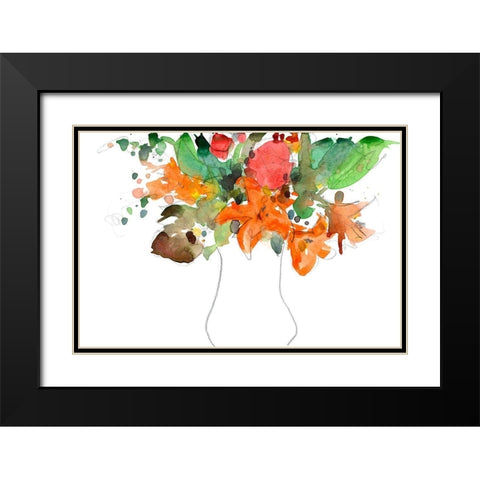 Expressive Bouquet I Black Modern Wood Framed Art Print with Double Matting by Dixon, Samuel