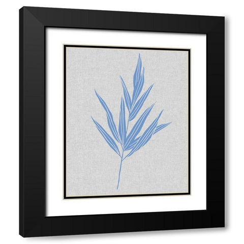 Blue Stem II Black Modern Wood Framed Art Print with Double Matting by Wang, Melissa