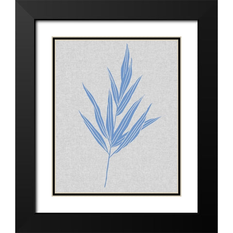 Blue Stem II Black Modern Wood Framed Art Print with Double Matting by Wang, Melissa