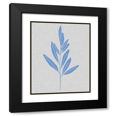 Blue Stem III Black Modern Wood Framed Art Print with Double Matting by Wang, Melissa