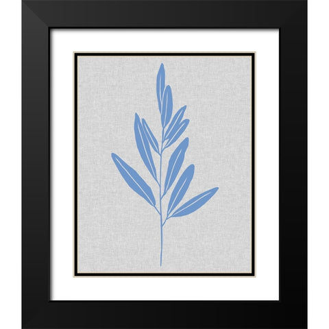 Blue Stem III Black Modern Wood Framed Art Print with Double Matting by Wang, Melissa