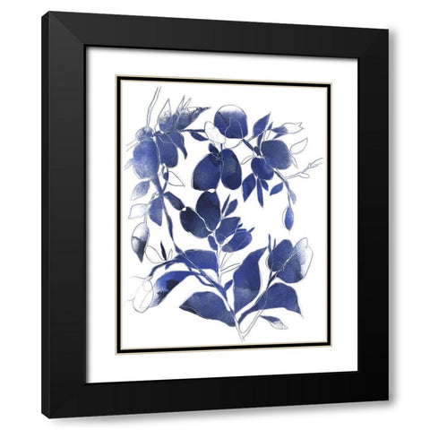 Indigo Branch I Black Modern Wood Framed Art Print with Double Matting by Vess, June Erica