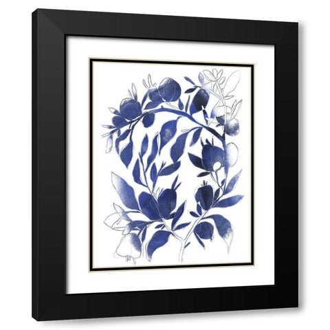 Indigo Branch II Black Modern Wood Framed Art Print with Double Matting by Vess, June Erica