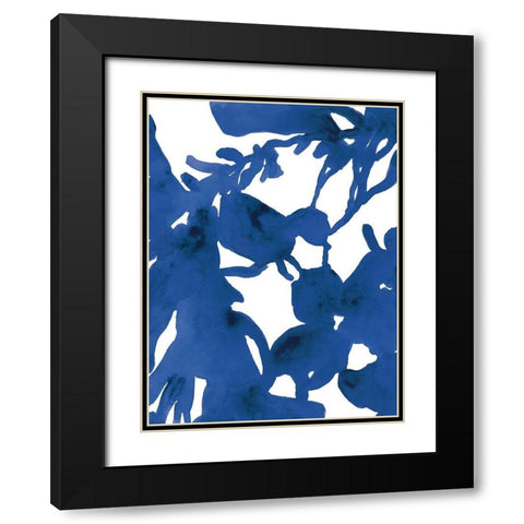 Azure Silhouette II Black Modern Wood Framed Art Print with Double Matting by Vess, June Erica