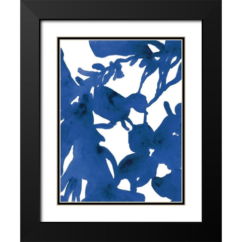 Azure Silhouette II Black Modern Wood Framed Art Print with Double Matting by Vess, June Erica