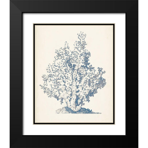 Antique Coral Collection IV Black Modern Wood Framed Art Print with Double Matting by Vision Studio