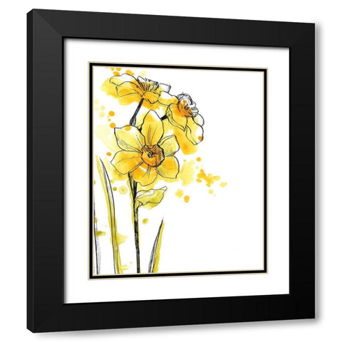 Spring Contours III Black Modern Wood Framed Art Print with Double Matting by Vess, June Erica