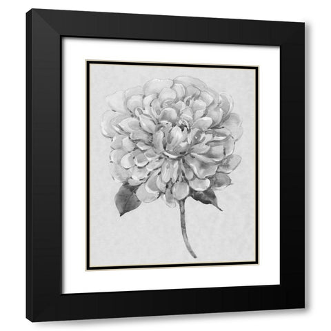 Silvertone Floral I Black Modern Wood Framed Art Print with Double Matting by OToole, Tim