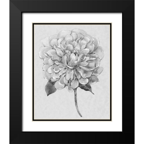 Silvertone Floral I Black Modern Wood Framed Art Print with Double Matting by OToole, Tim