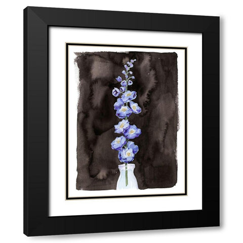 Blue Delphinium I Black Modern Wood Framed Art Print with Double Matting by Popp, Grace