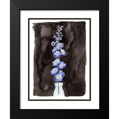 Blue Delphinium I Black Modern Wood Framed Art Print with Double Matting by Popp, Grace